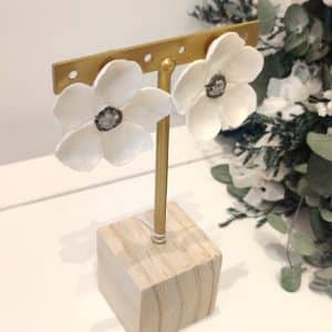 Pendientes flor Blanca Maxi